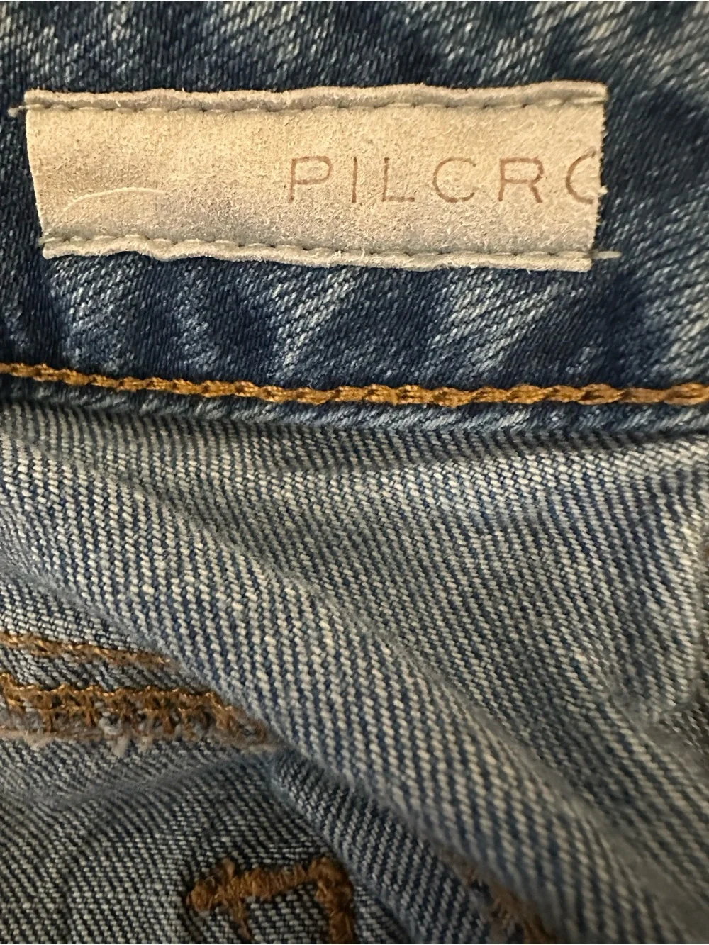 Anthropologie 31 Blue Denim Skort Asymmetric Mini Frayed Raw Hem Pockets Pilcro